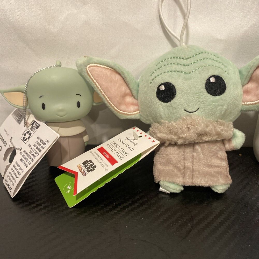 Hallmark Star Wars‎ Mandalorian Grogu Baby Yoda Christmas Tree Ornaments 2023 X2